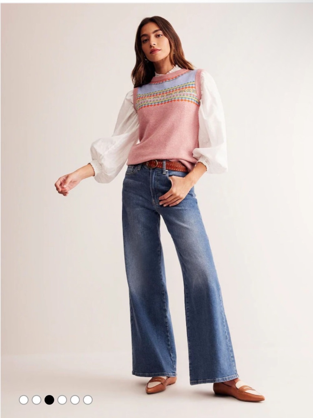 Boden Wide-Leg High Rise Women's Jeans Denim Medium Wash 29 Chic 70s $149